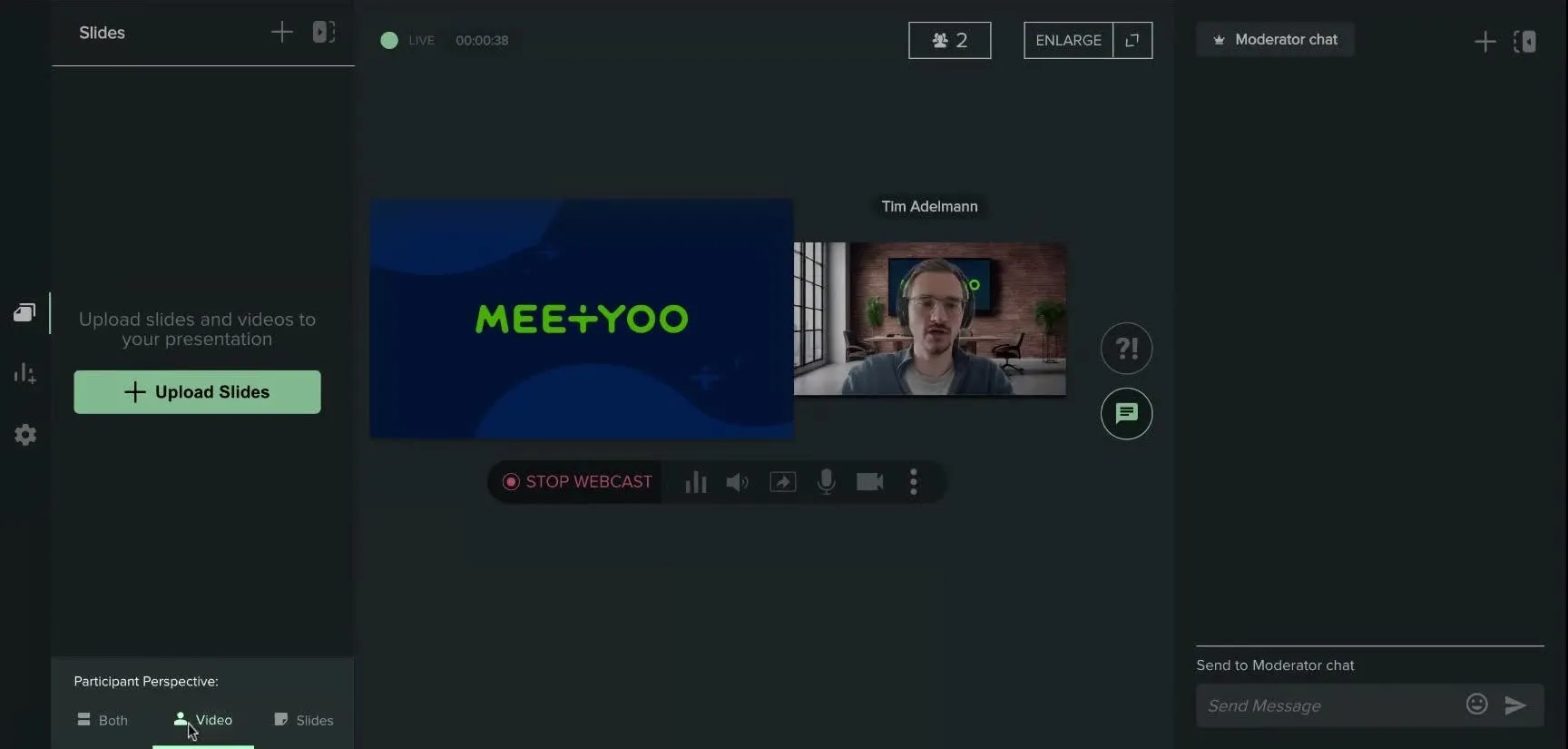 Ansichtsänderung auf 'Nur-Video' in der linken unteren Ecke