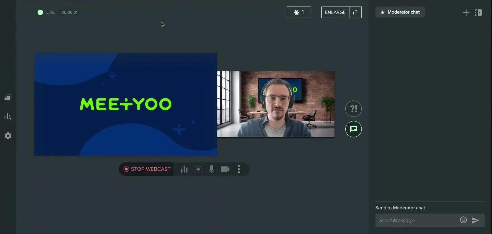 Webcast Live Ansicht für Präsentatoren