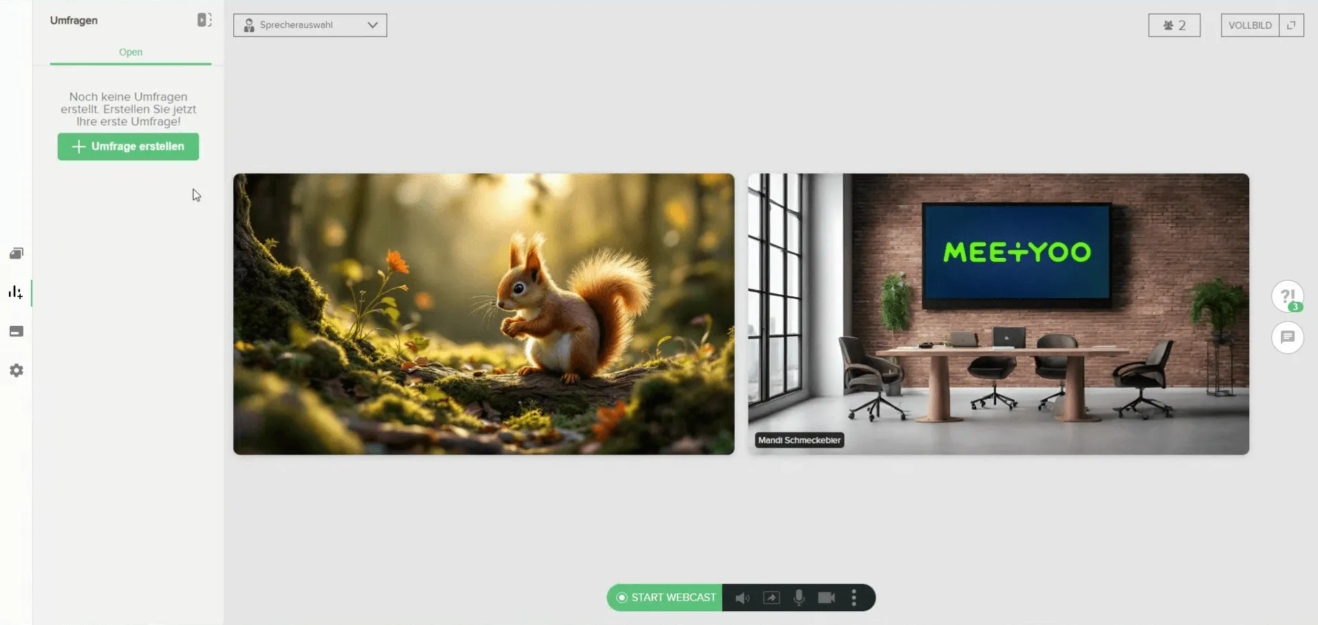 Umfrage erstellen Button